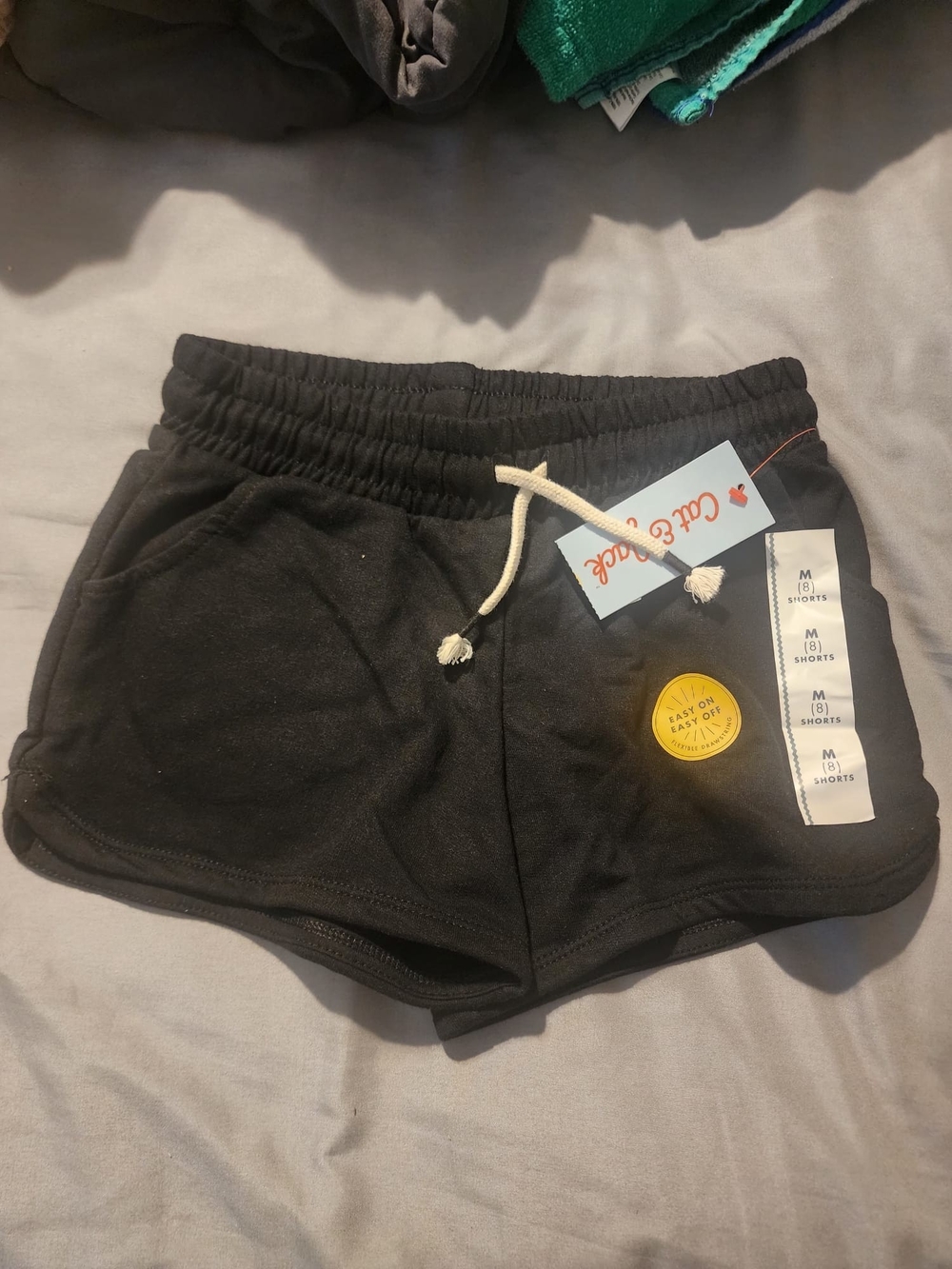 Cat & Jack Black Women's Drawstring Athletic Shorts